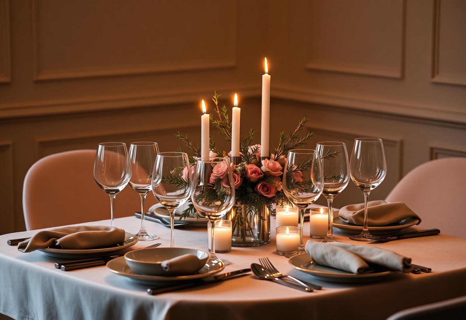 Intimate private dining table